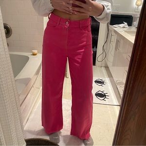 Pink Zara full length jeans